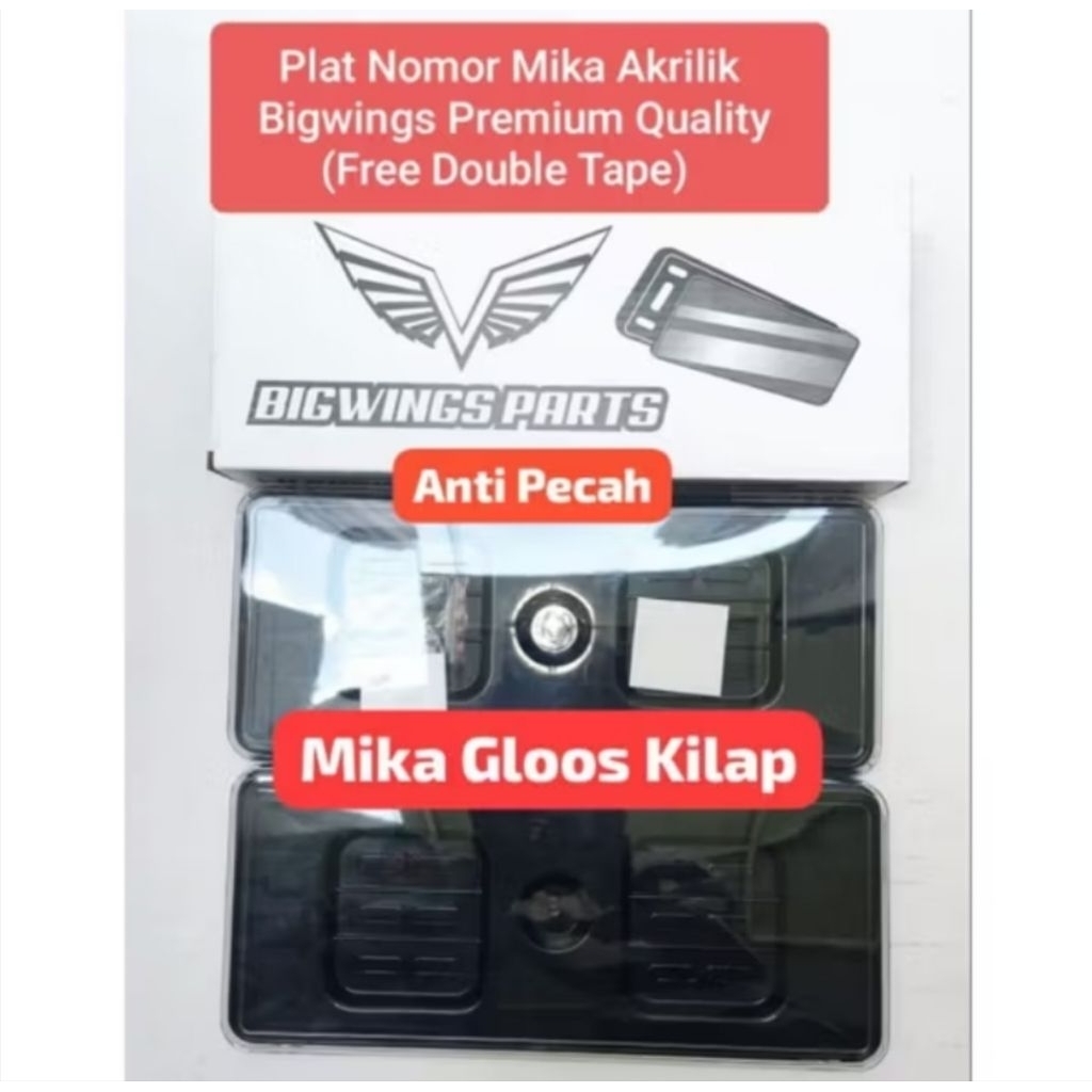 DUDUKAN PLAT NOMOR MIKA AKRILIK / COVER DUDUKAN PLAT NOMOR MOTOR AKRILIK MIKA SEPASANG HIGH QUALITY