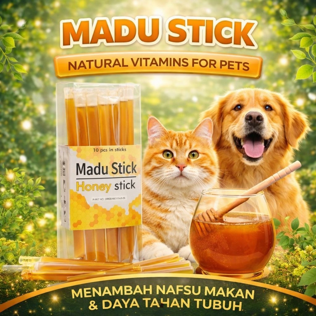 MADU STICK - Snack Hamster Makanan Hamster Camilan Hamster Penambah Nafsu Makan Vitamin Hamster Anti