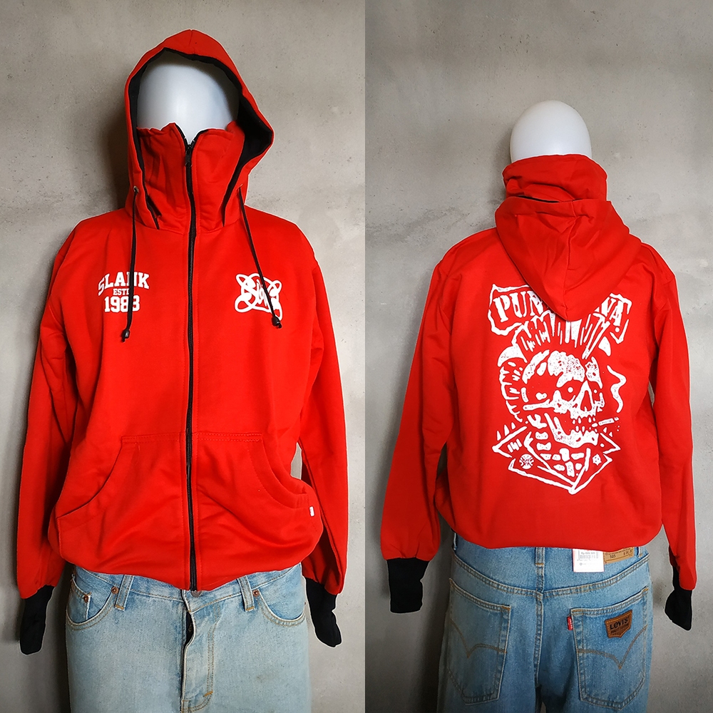 JAKET NINJA - PUNK JAVA - MERAH - SWEATER HOODIE SLANK - 100% ORIGINAL MADE IN SLANKERS - JAKET SLAN