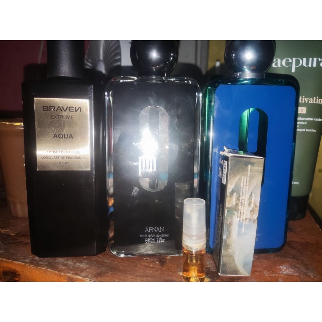 preloved afnan 9am, 9pm, atau bundling+bonus decant French avenue liquid Brun+velixir random+braven 