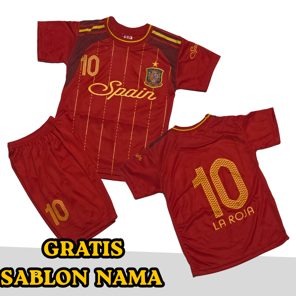 SETELAN BAJU BOLA SPANYOL/JERSEY BAJU SPANYOL MURAH