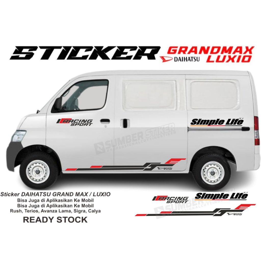 STICKER STIKER MOBIL GRANDMAX LUXIO CUTTING STICKER BODY SAMPING MOBIL DAIHATSU GRANDMAX LUXIO