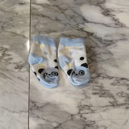 Kaos Kaki Newborn Panda Biru Putih Preloved Second Bekas