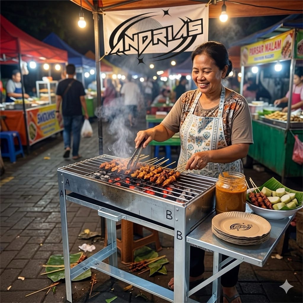 Andrias Bakaran Sate ukuran Besar /Bakaran Jagung/Bakaran Ayam Bakar/Alat panggang Portable/Bakaran 