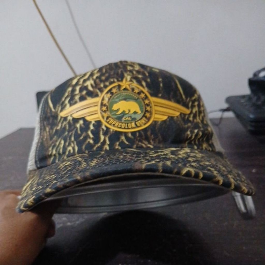 Topi tracker warna camo logo bear COBRA second Original allsize stelan Velcro mulus no minus