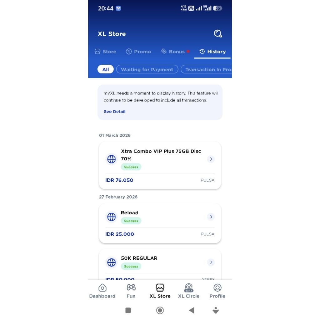kartu XL paket xtra combo VIP diskon 70%