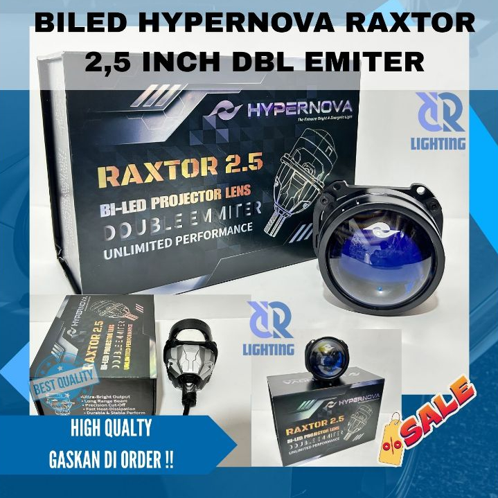 Biled Hypernova Raxtor 2,5 Inch Biled Projector Lensa 60 Watt Double Emmiter
