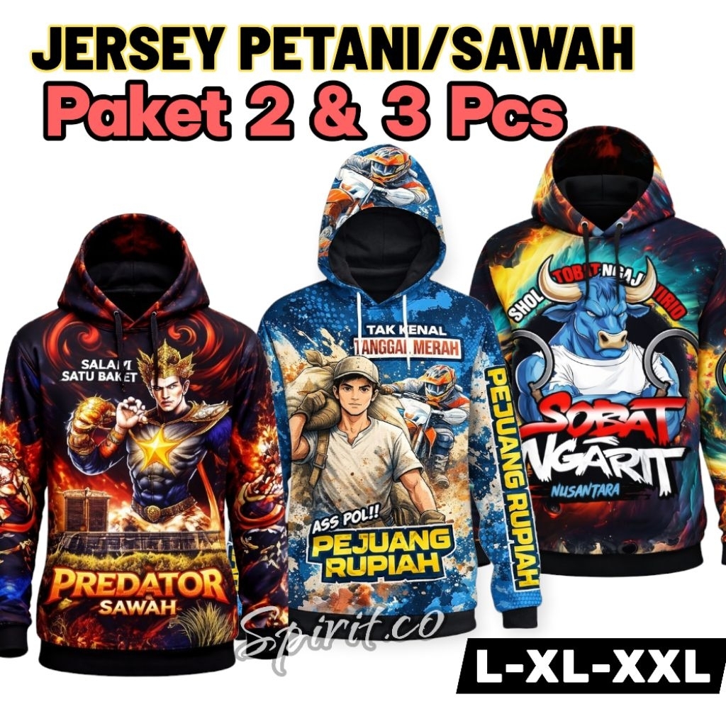 PAKET 2 & 3 PCS BAJU KAOS JERSEY COMBI PETANI MELENIAL TRAKTOR OJEK SAWAH SOBAT NGARIT Outdoor pria 