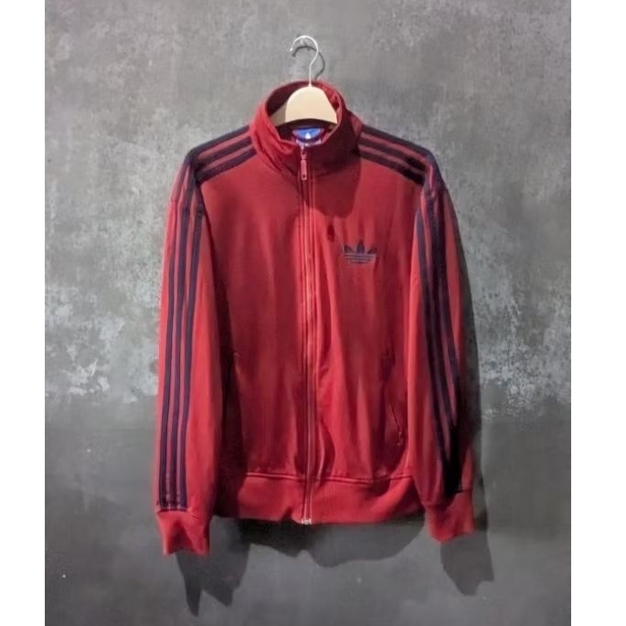 Tracktop Adidas Firebird maroon stripe dark purple