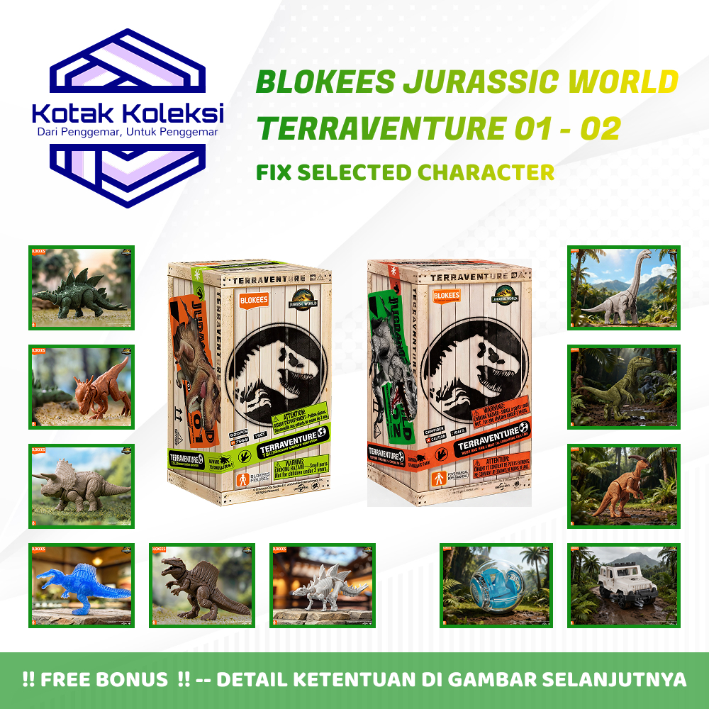 FIX SELECTED CHARACTER Blokees Jurassic World Terraventure 01 - Terraventure 02 - Dinosaur Capture O