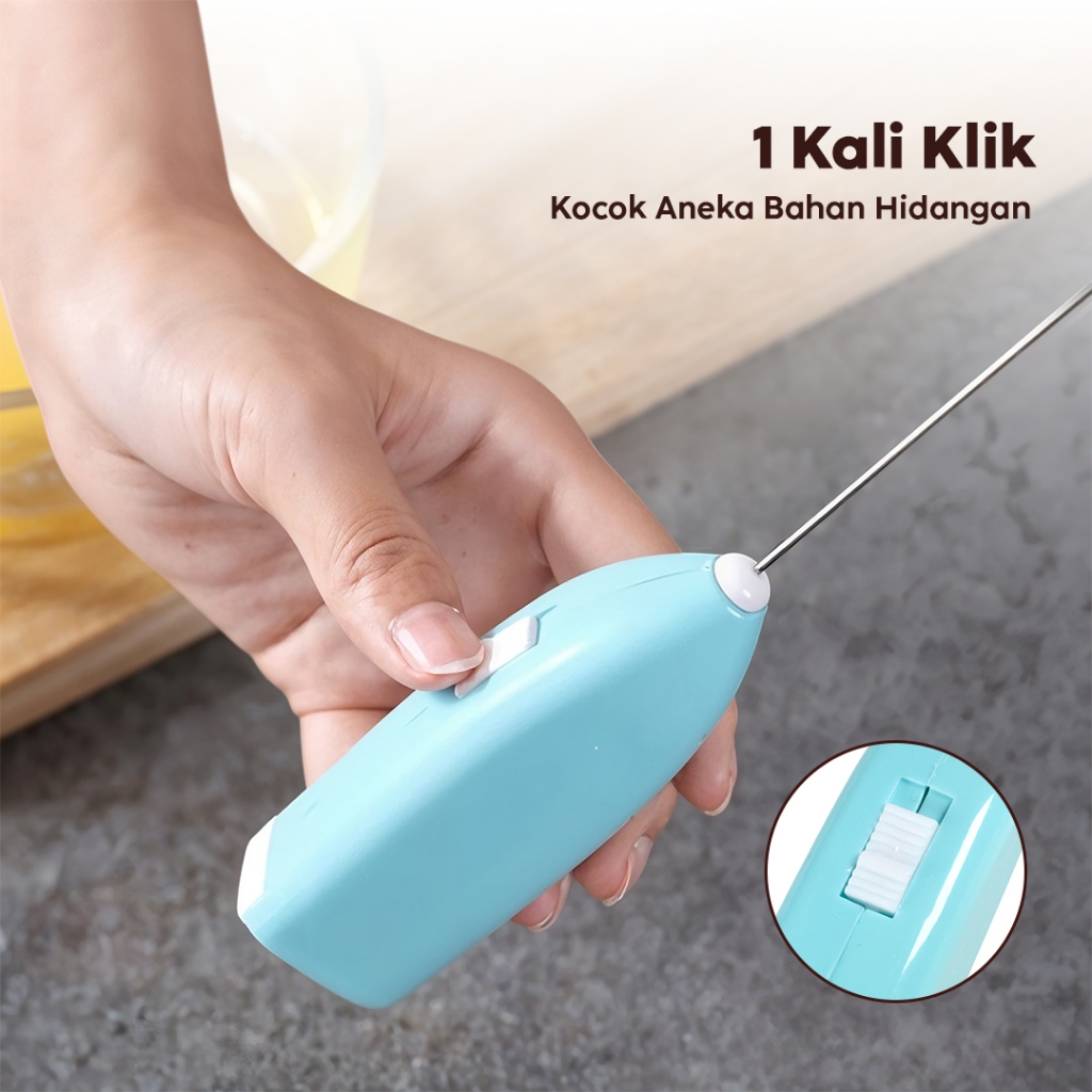 Alat Kocok Telur Elektrik Pengaduk Kopi Elektrik Cappuccino Maker Mini Electric Hand Mixer Pengaduk 