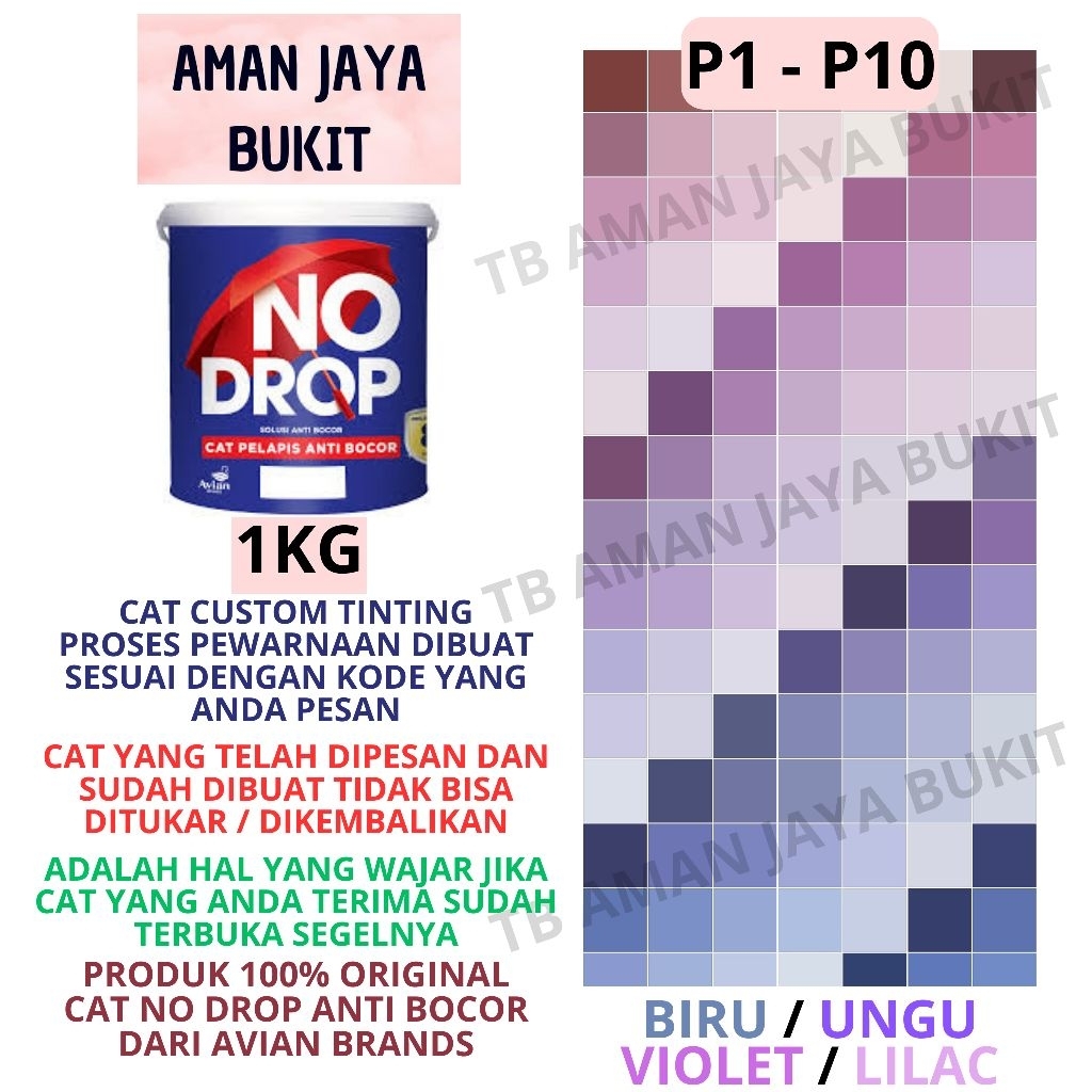 Cat No Drop 1KG Warna UNGU LILAC VIOLET BIRU Pakai Mesin TINTING 888 Colour Sensation (PART 1)