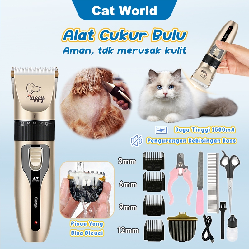 Set alat cukur listrik kucing Cukur Kucing Alat Cukur Anjing Alat Cukur Rambut Hewan Peliharaan Gunt