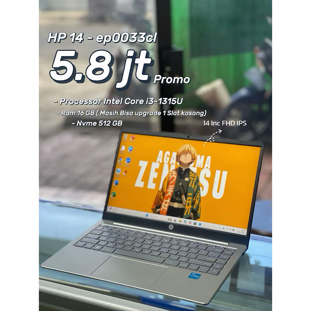 Promo Laptop HP Core i3 Gen 13 Ram 16 GB Ssd Nvme 512 GB