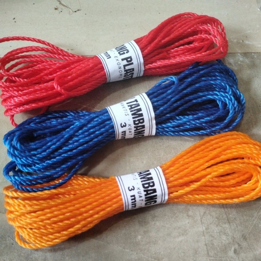tali tambang nilon 3 mm, panjang 10 meter