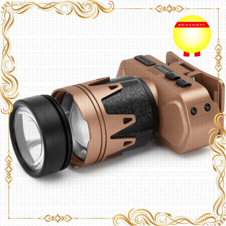 AOKI Senter Kepala PyroDrake dengan Sensor Gerak dan 3 Warna Cahaya