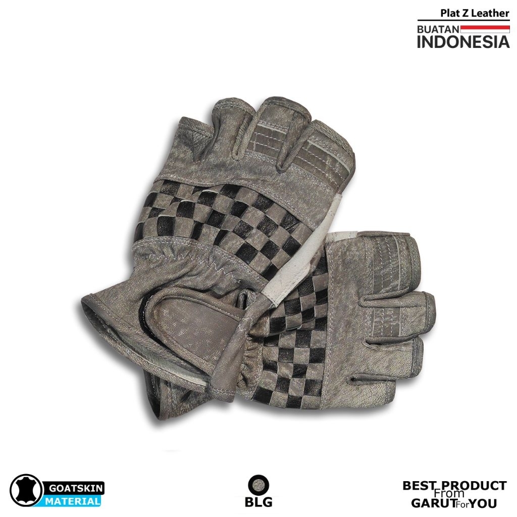 Sarung tangan kulit asli Garut . Genuine leather gloves HALF CATUR