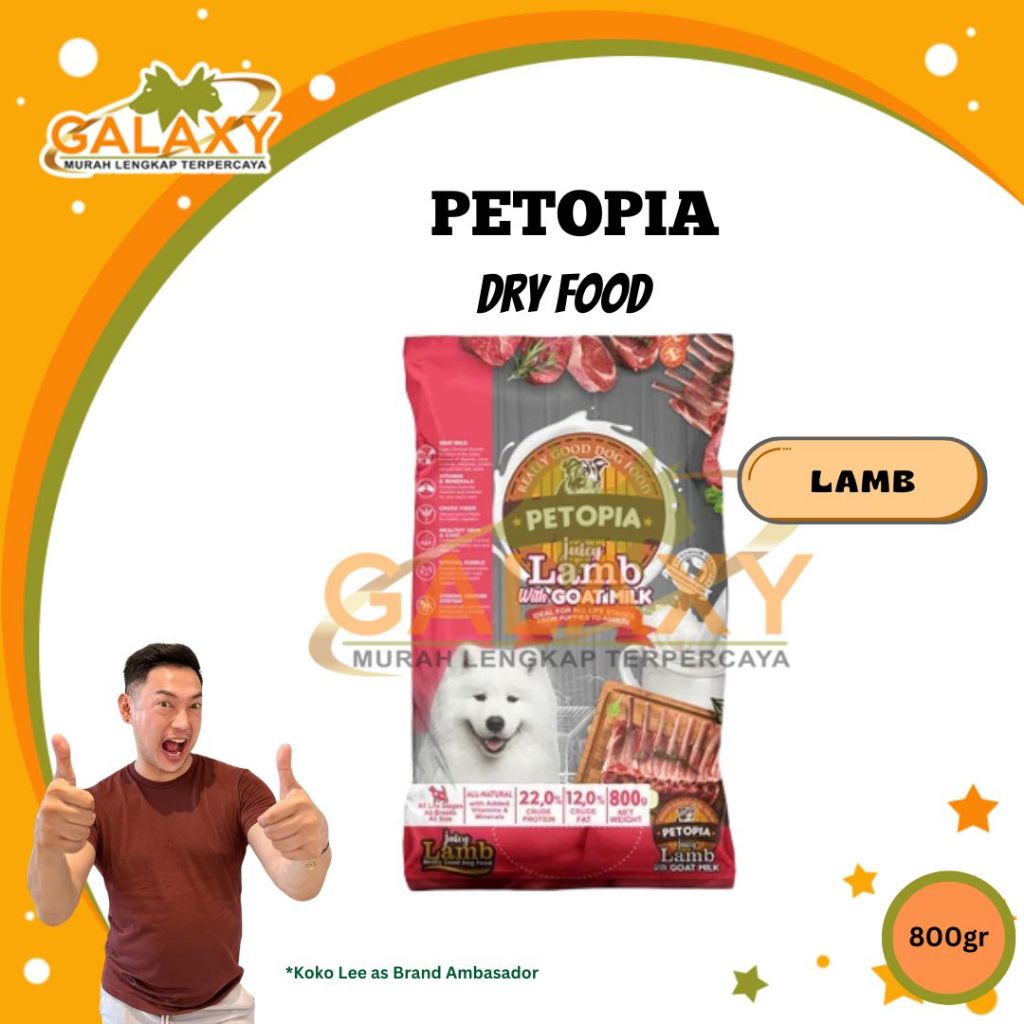PETOPIA DRYFOOD 800GR - LAMB GOAT MILK, BEEF GOAT MILK, BEEF LAMB GOAT MILK (MAKANAN KERING)