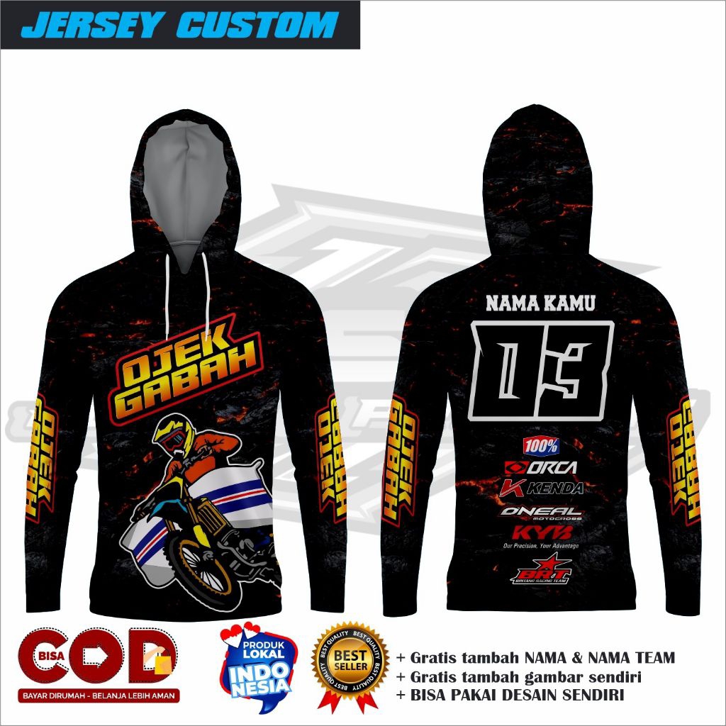 Jersey ojek gabah custom/Jersey ojek gabah balap/Jersey ojek gabah lengan panjang dan full printing/