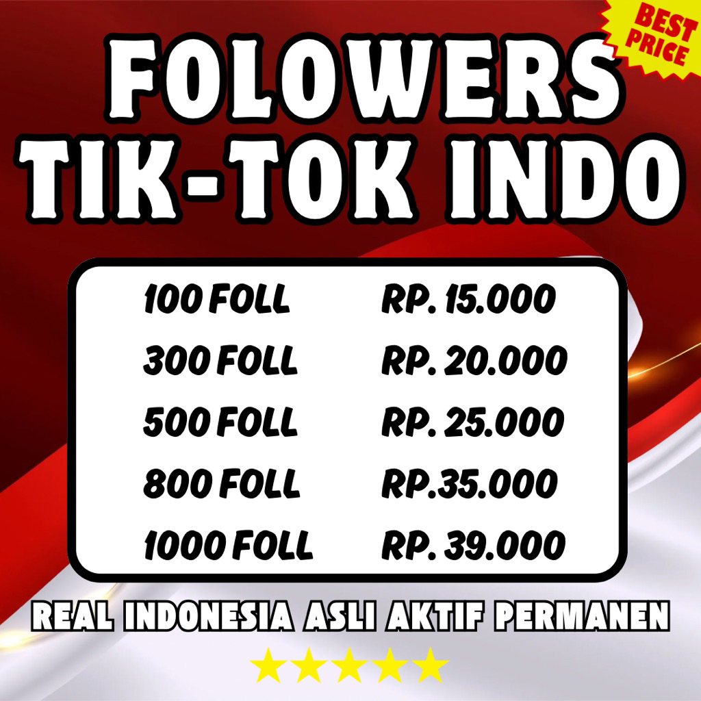 DISKON FOLL TIKTOK INDO Permanen Proses Cepat Followers Tiktok Indo Murah Premium Asli Akun Indo Rea