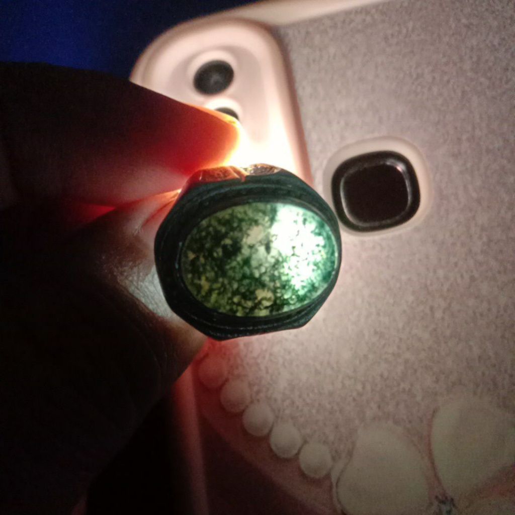 Batu Cincin Akik Permata Akar Hijau Langka