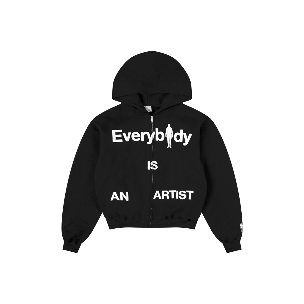MORTEILS EVERYBODY IS AN ARTIST BLACK HOODIE