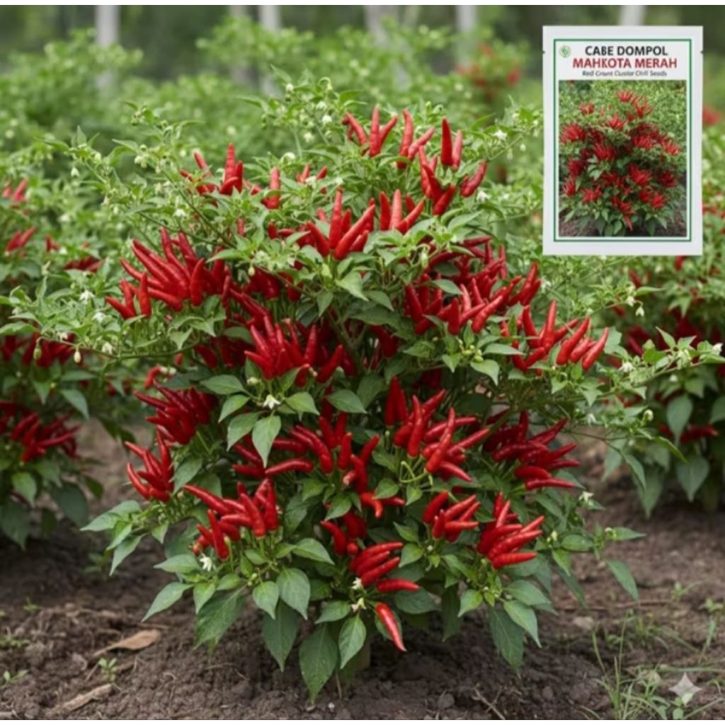 benih cabei rawit merah mahkota dompol kemasan Premium isi 100 biji