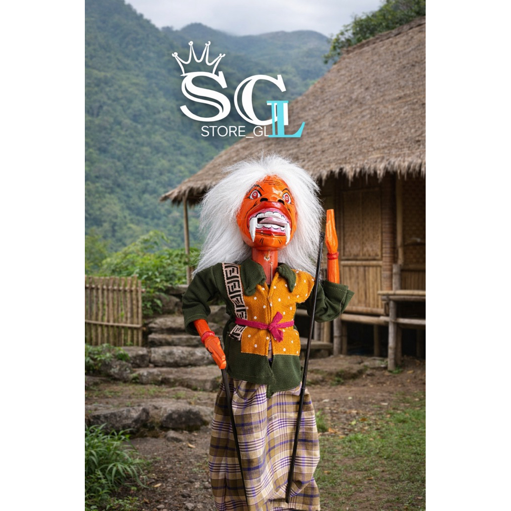Wayang Golek Buta Ngelel Ukuran +60Cm, Wayang Golek Buta Eulel, Wayang Golek Buta Keluar Lidah, Waya