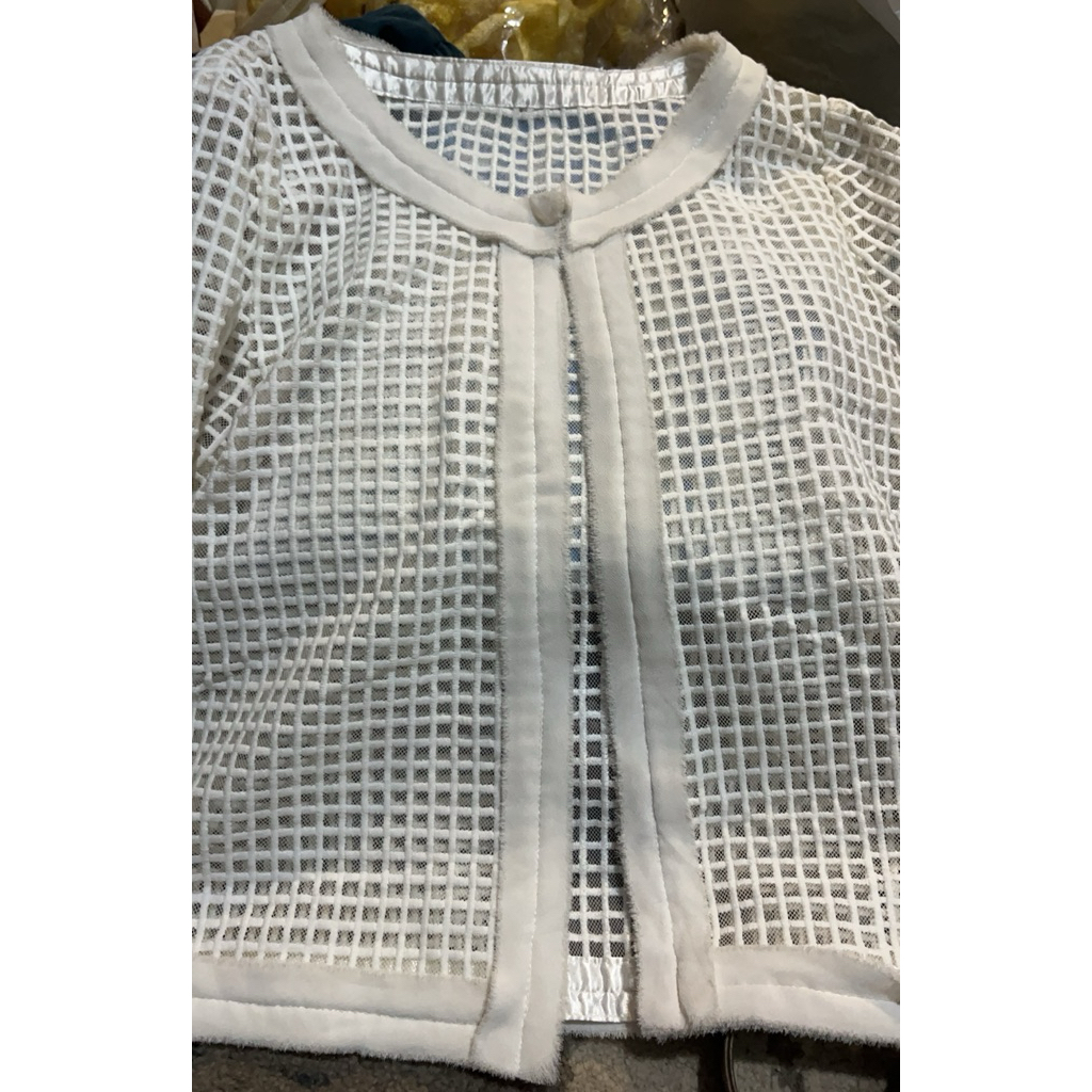 outer/cardigan jaring putih