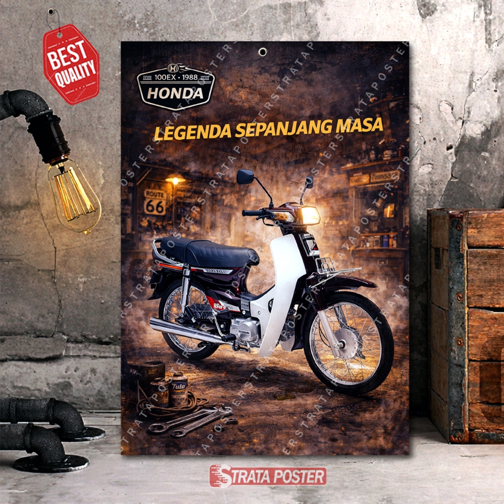 Hiasan dindin motor honda 100ex Poster otomotif Dekorasi kamar