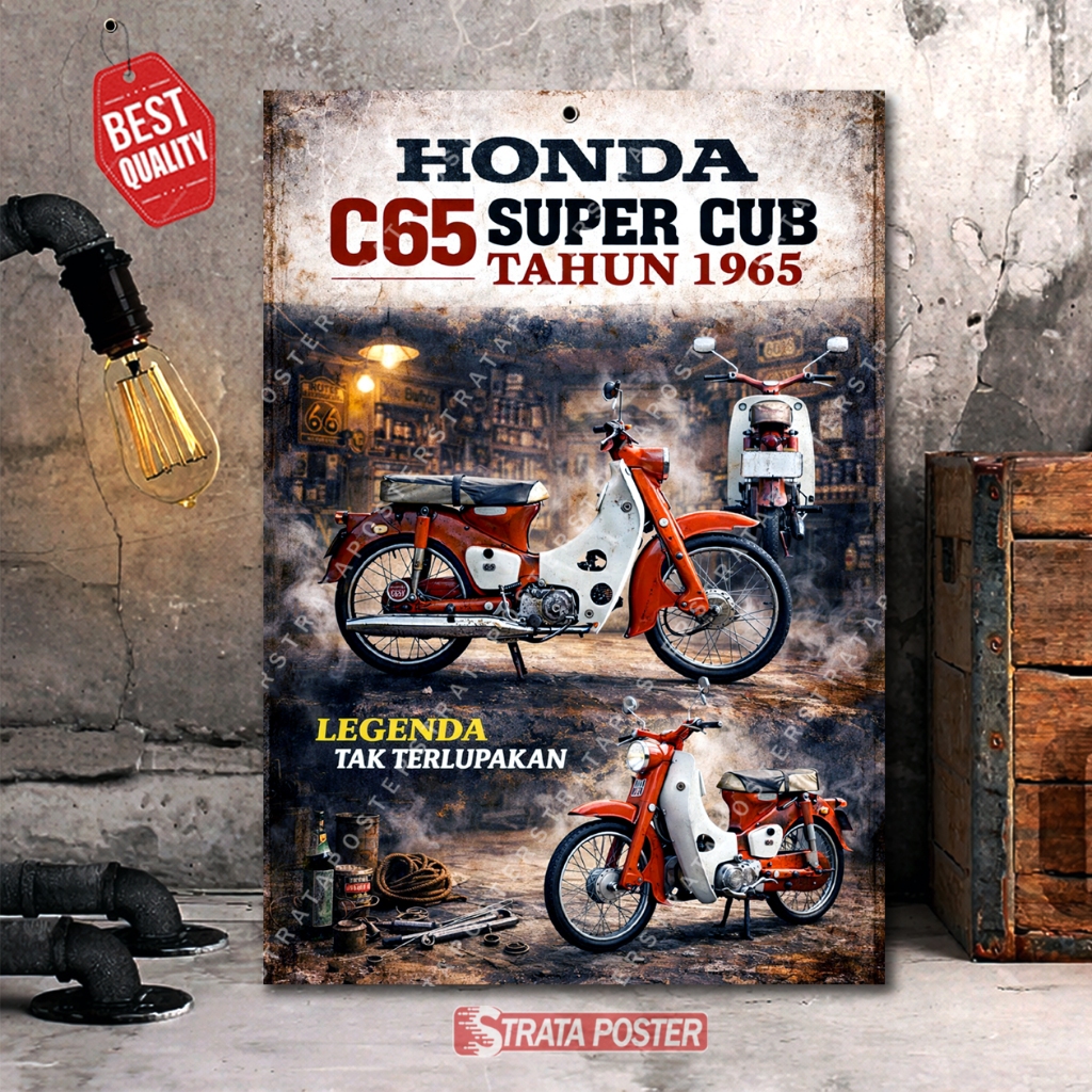 Poster Motor Klasik Honda Dekorasi Pajangan dinding Otomotif Wall decor