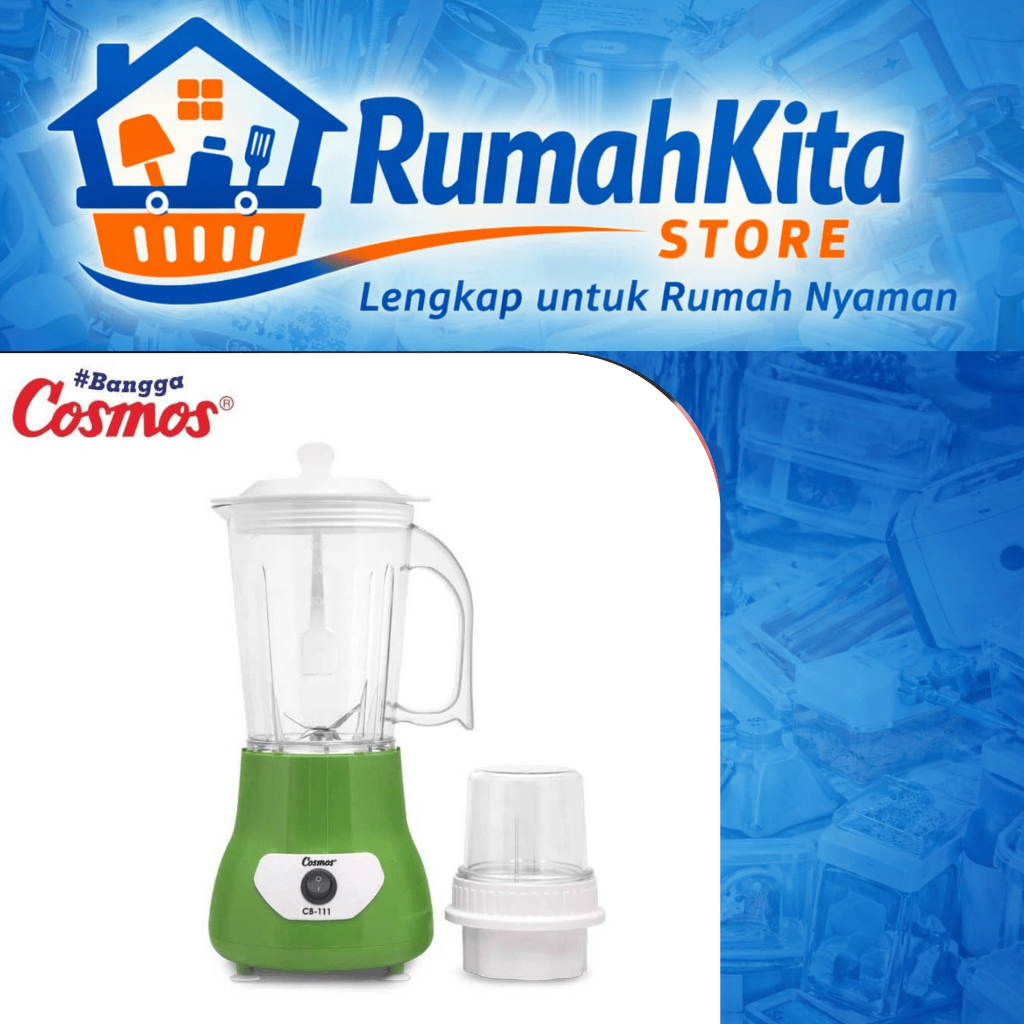 Blender Plastik Cosmos CB-111 1 Liter 380 Watt - Pisau Stainless Steel, Dry Mill, Thermostat Overhea