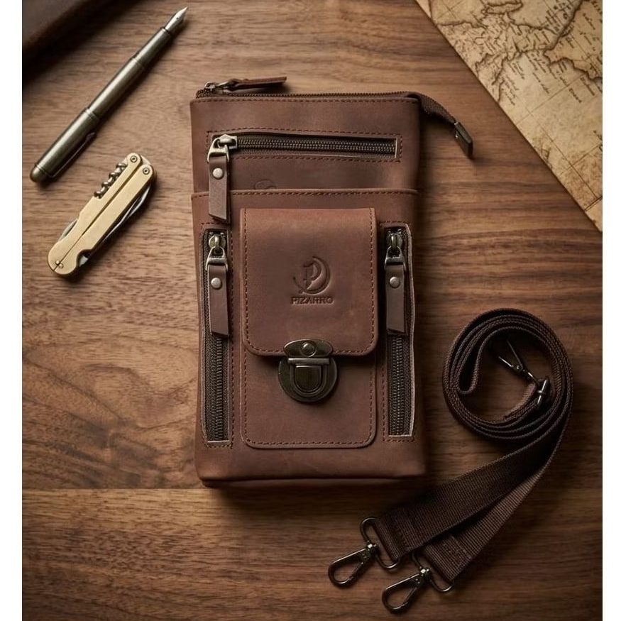 tas pinggang hp selempang tas kecil kulit sapi asli tas selempang pria keren