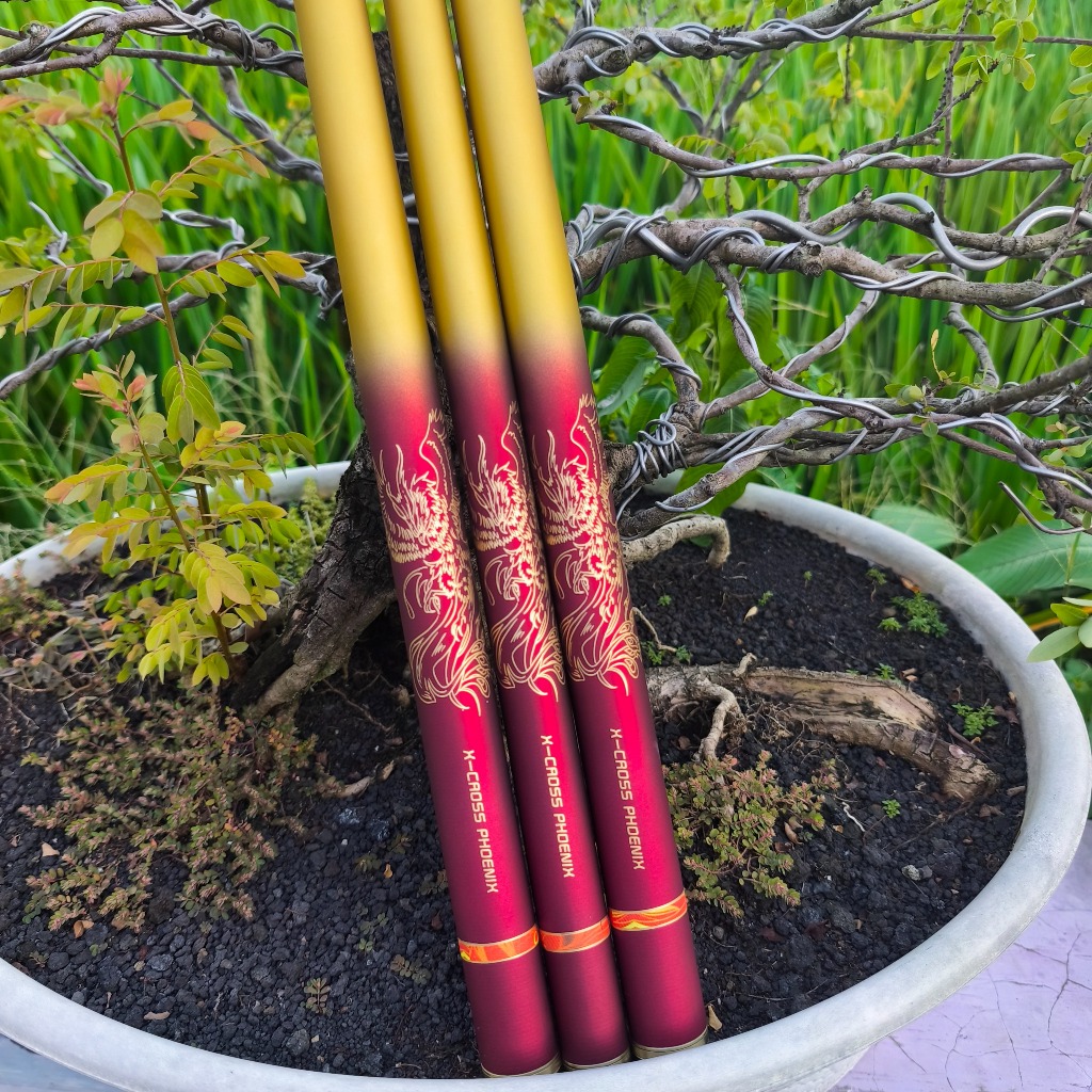 X-CROSS Joran Tegek PHOENIX Original Karbon High Modulus Kaku dan Super Ringan Sensitif Tarikan Ikan