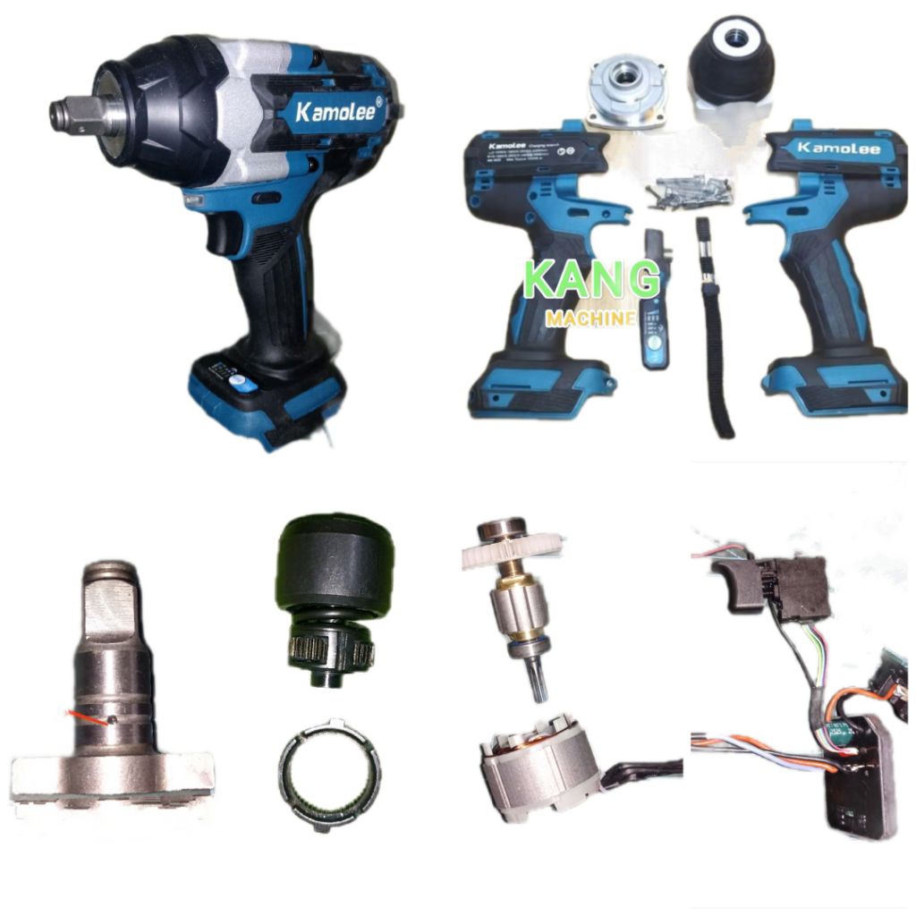 sparepart impact wrench cordless Kamolee DTW700 1800NM casing body housing anvil gearbox hammer dina