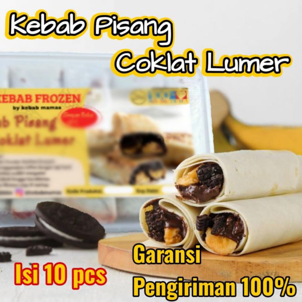 kebab pisang coklat lumer isi 10 pcs/kebab mini/pisang/coklat