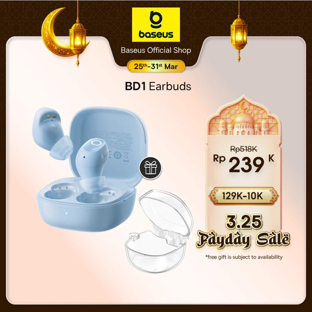 Baseus BD1 TWS WM01 Upgrade Earphone IP55 Bluetooth 5.4 Low Latency Earbuds