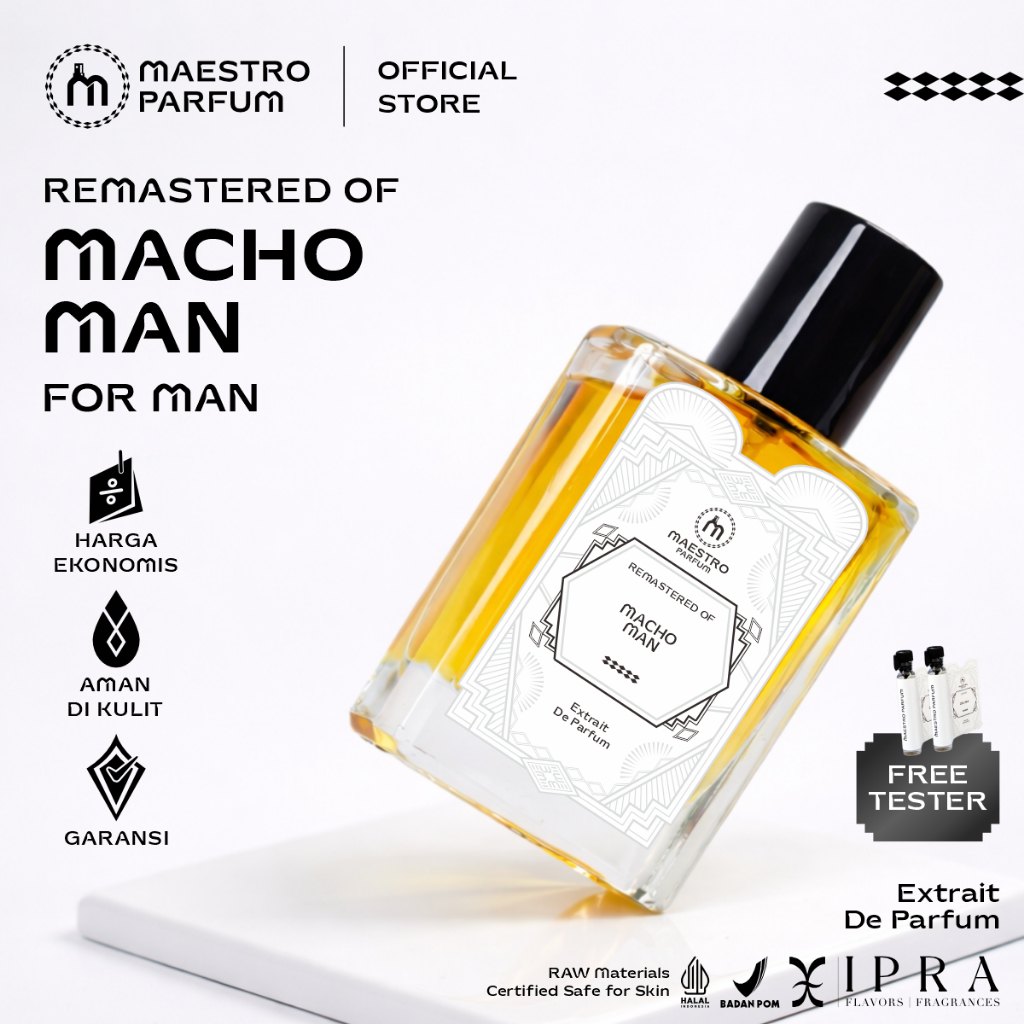 Extrait de Perfume Macho Man Parfum pria Maestro Parfum Tahan Lama 24 Jam
