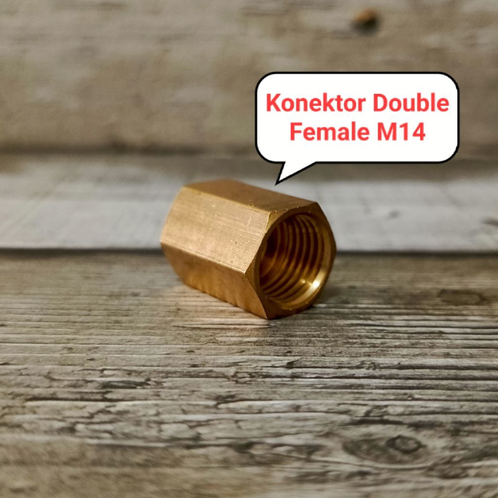 Konektor Sambungan Socket Double Female M14