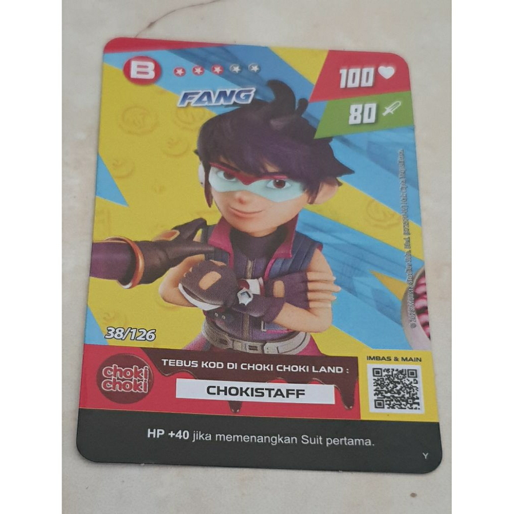 kartu choki asli . kartu boboiboy . Promo murah 1 .