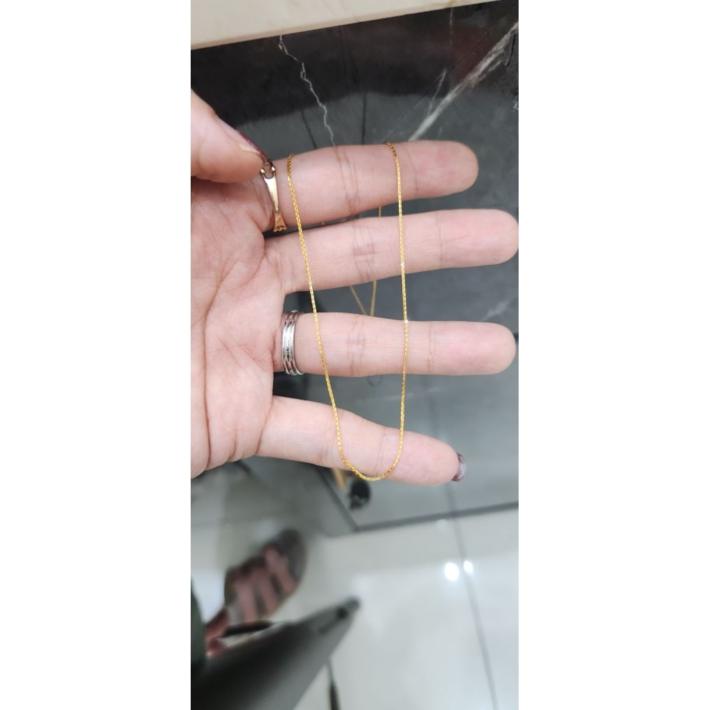 kalung italy model tipis korea emas asli 20k