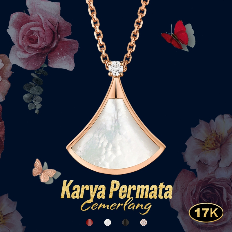 Kalung berlian, kalung emas 17K, kalung putih