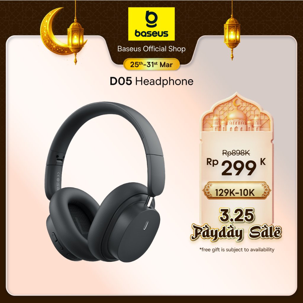 Baseus Headphone Bowie D05 Bass Upgrade Edition 2025 Wireless Bluetooth 5.3 Wired Headset