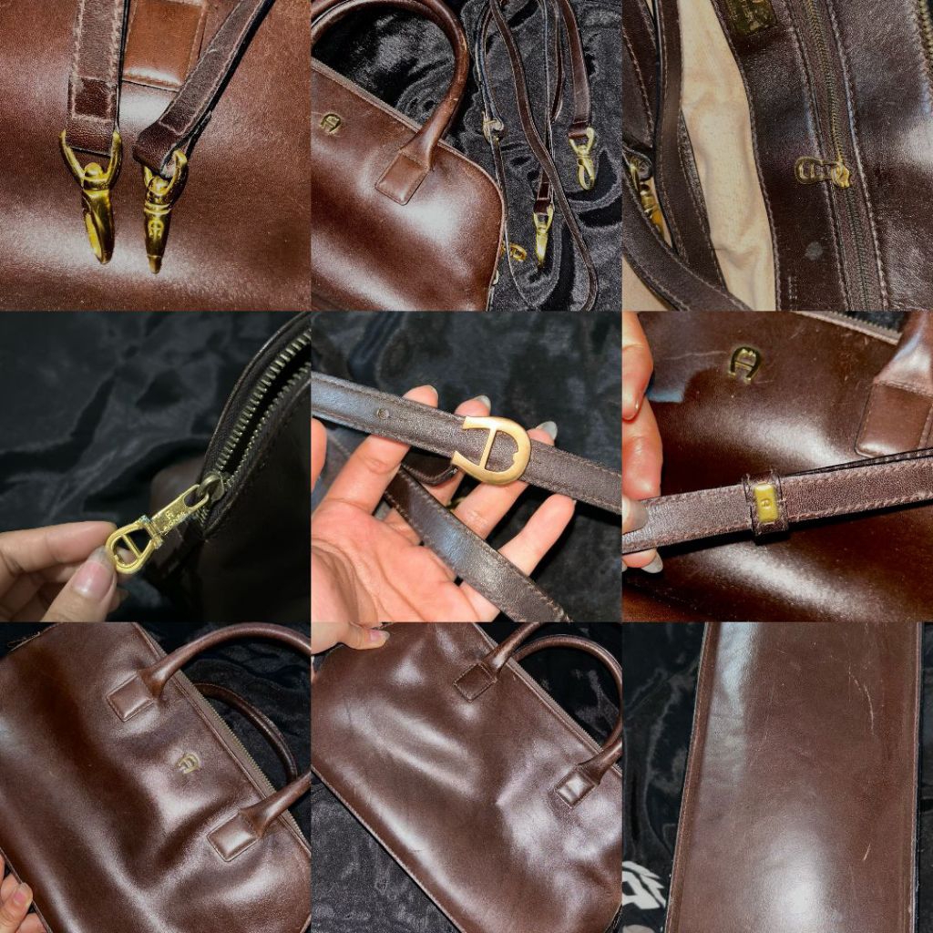 [VINTAGE GEMS] Tas Etienne AIGNER Saddle Bag Original Italy - Kulit Tebal