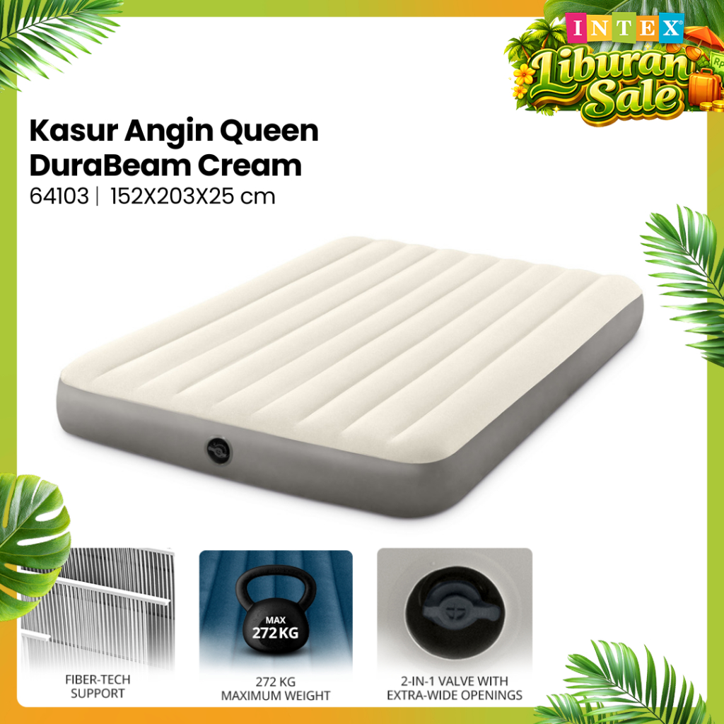 INTEX Kasur Angin Queen Deluxe Airbed 64709 / 64103