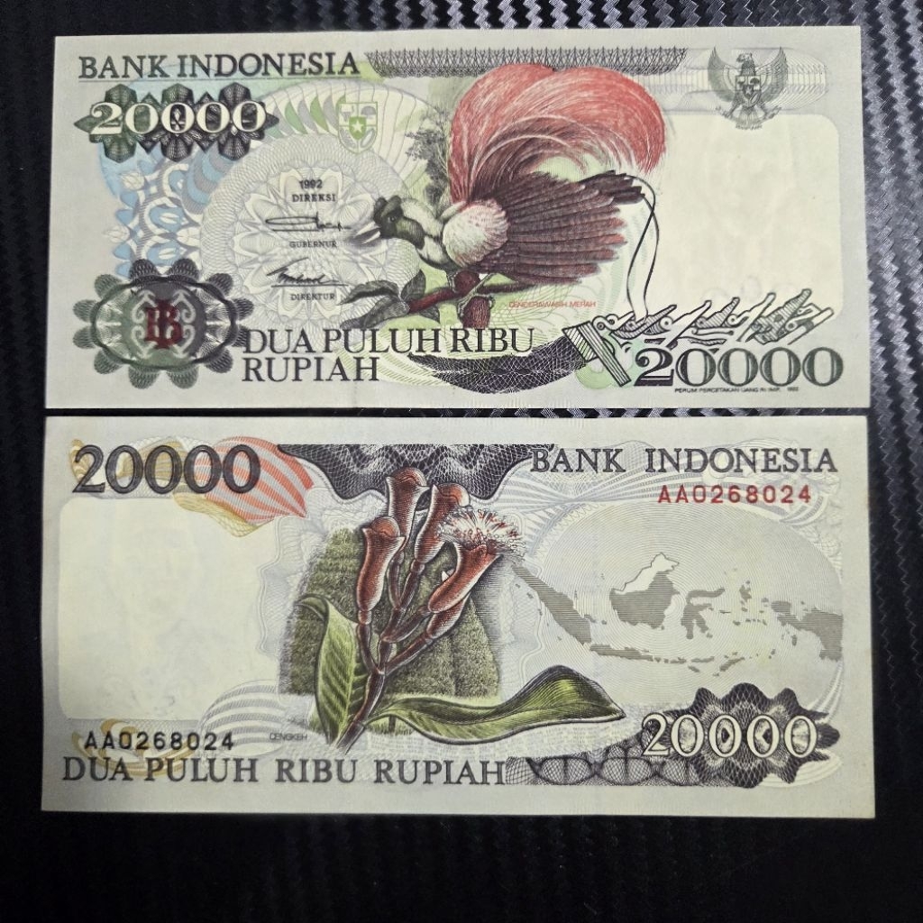 Uang Kuno 20000 Rupiah Cendrawasih Asli Tahun 1992 Koleksi Uang Lama Indonesia