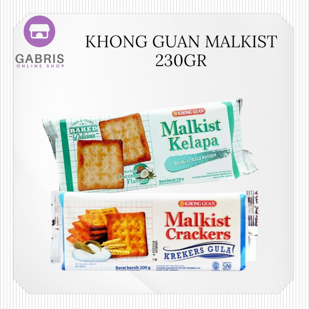 Khong Guan Malkist Crackers 230gr / Malkist Kelapa / Crakers Gula / Malkist Krakers