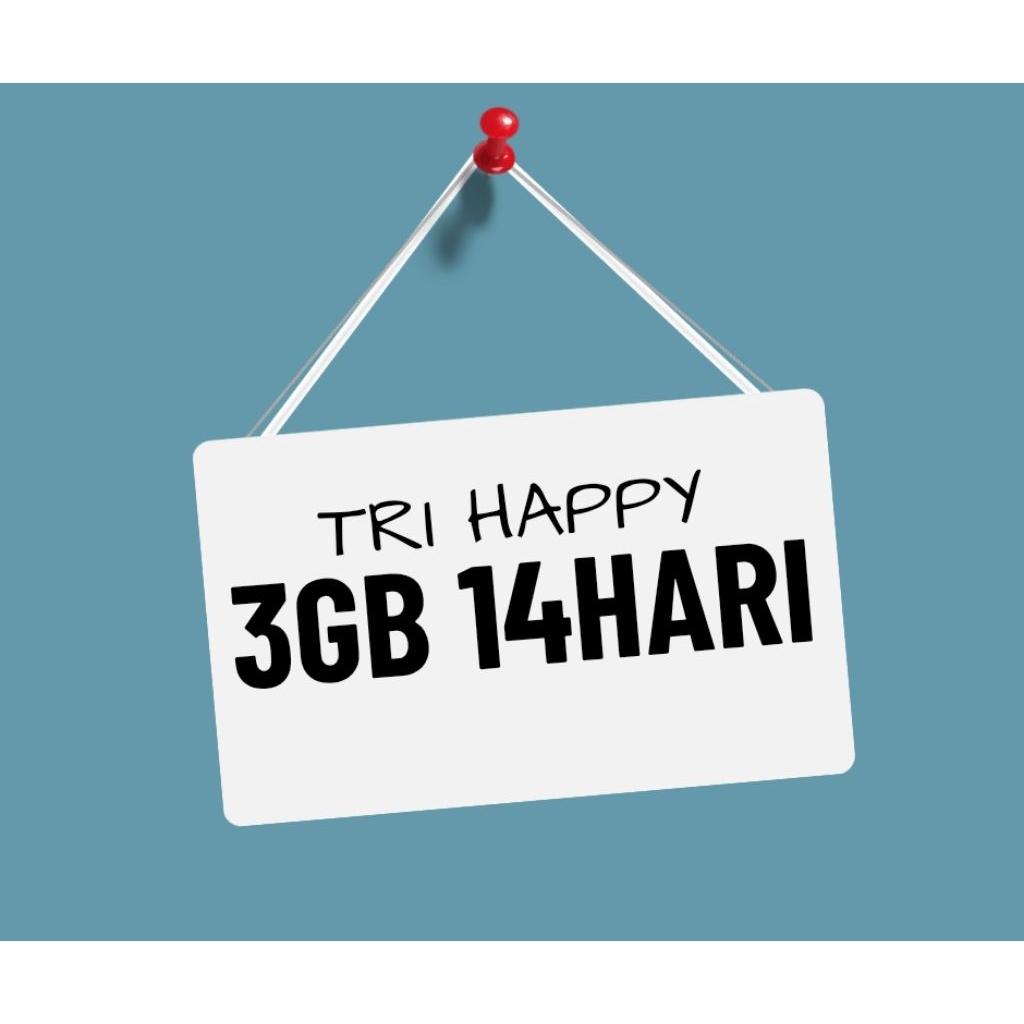 voucher paket data tri happy 3gb / kuota internet tri