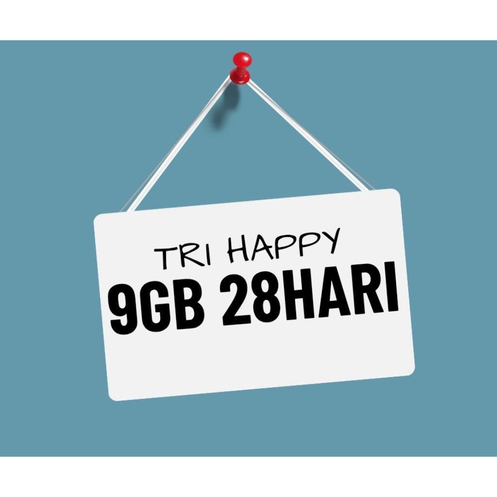 voucher paket data tri happy 9gb / kuota internet tri