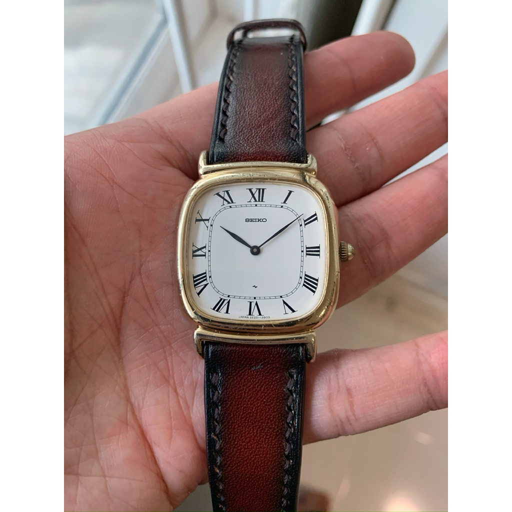 Seiko Chariot Hi-Beat 2220-3450 Solid Gold Plated (SGP) case Manual Winding movement , artdeco with 